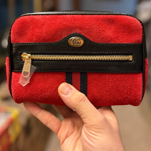 Gucci Handbags - ANOTHER ONE! SOLD!! NWT’S Gucci Ophidia Small Belt Bag in Hibiscus Red Suedem